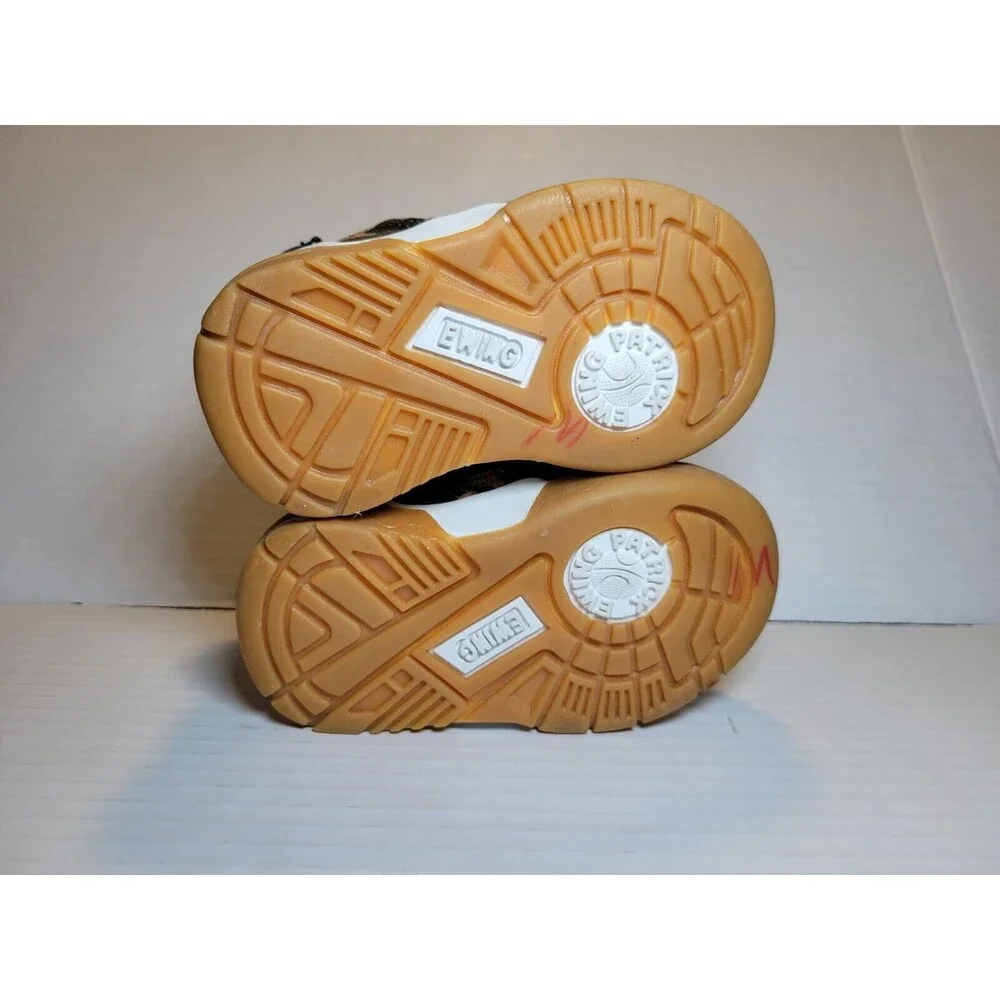 Boys PATRICK EWING 33 Hi Toddler Size 4 Camo Print Green Brown Gum Sole Sneakers
